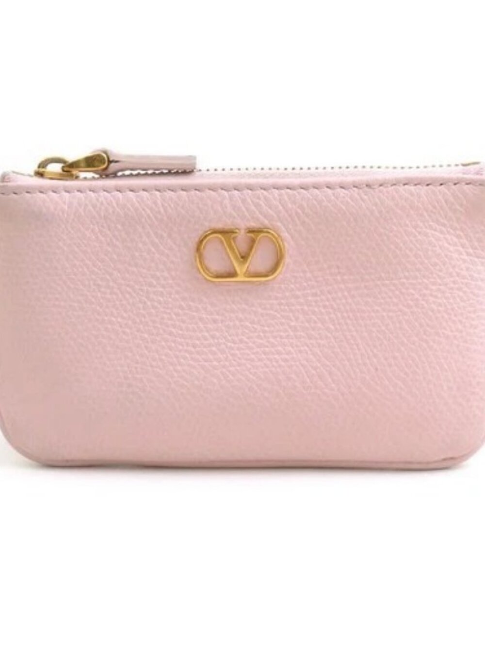 Auth Valentino Garavani Coin Purse Case Pink Leather - 56821a